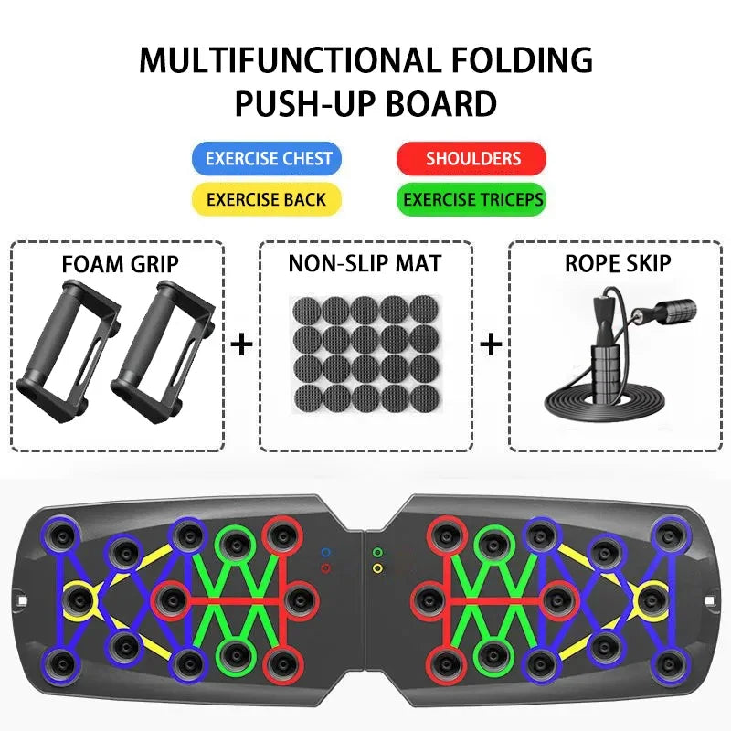 Push-Up Board Set Portable Multifunctional Push-Up Bar Foldable Fitness Equipment for Chest Abdomen Arms/Back Training