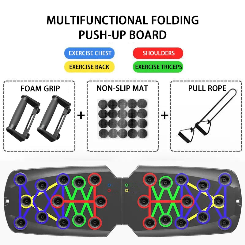 Push-Up Board Set Portable Multifunctional Push-Up Bar Foldable Fitness Equipment for Chest Abdomen Arms/Back Training