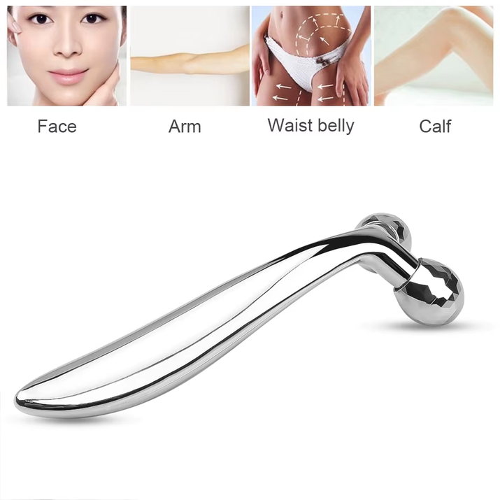 3D Roller Massager 360 Rotate Silver Thin Face Full Body Shape Massager Lifting Wrinkle Remover Facial Massage Relaxation Tool