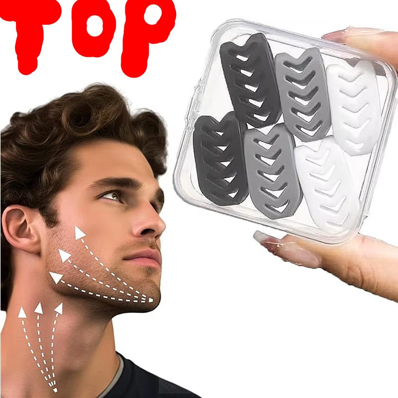 6Pcs Silicone Jaw Trainer with a Box Line Exerciser Chew Ball Fitness Facial Toner Face Neck Muscle Trainer Chin Cheek Exercise