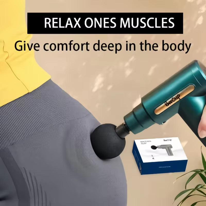 Portable Button Fascia Gun Deep Tissue Massage Mini Lightweight and Adjustable Speed Massage Equipment Suitable for the Body