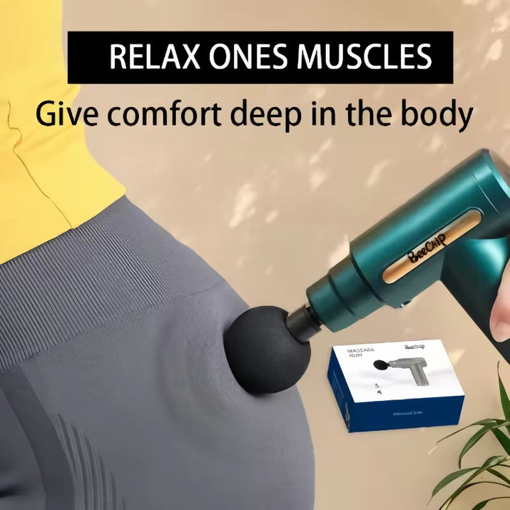Portable Button Fascia Gun Deep Tissue Massage Mini Lightweight and Adjustable Speed Massage Equipment Suitable for the Body