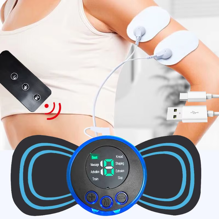 Portable Electric Intelligent Mini Neck Massager Patch for Back and Shoulder Massager with Pad and Remote