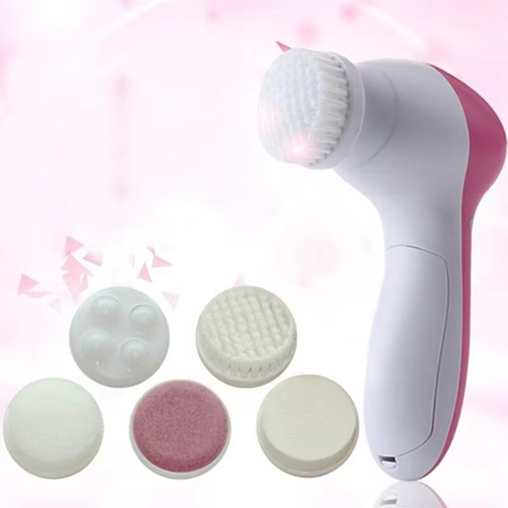 Electric 5 in 1 Electric Facial Cleaner Brush Wash Machine Spa Skin Care Massage Blackhead Cleaning Facial Cleanser Tools