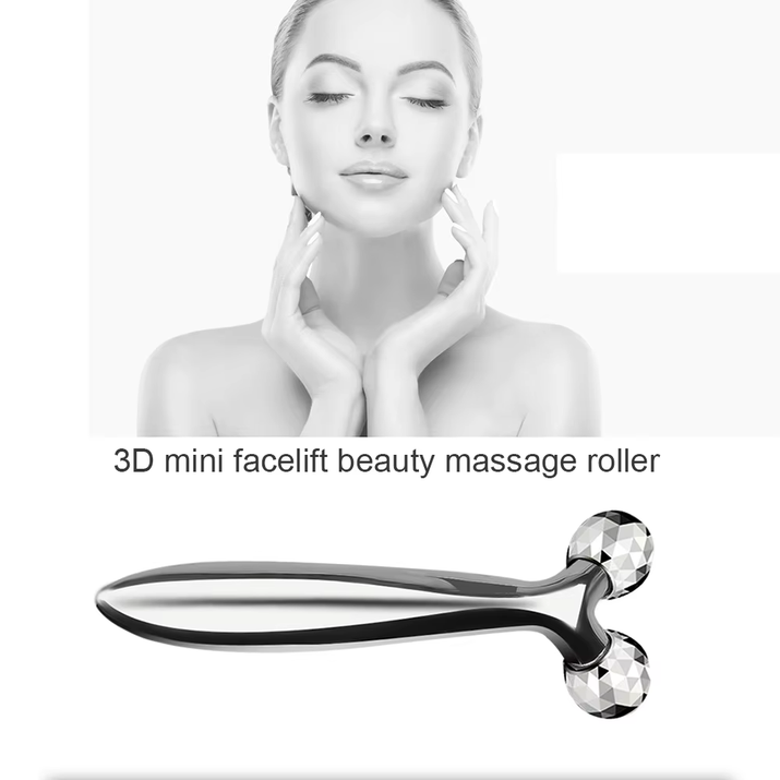 3D Roller Massager 360 Rotate Silver Thin Face Full Body Shape Massager Lifting Wrinkle Remover Facial Massage Relaxation Tool
