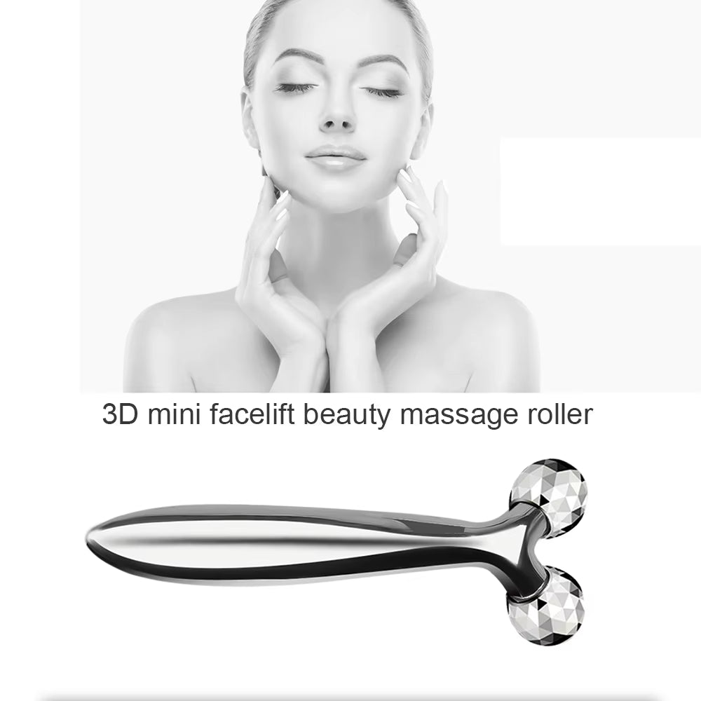 3D Roller Massager 360 Rotate Silver Thin Face Full Body Shape Massager Lifting Wrinkle Remover Facial Massage Relaxation Tool