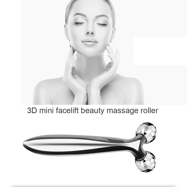 3D Roller Massager 360 Rotate Silver Thin Face Full Body Shape Massager Lifting Wrinkle Remover Facial Massage Relaxation Tool