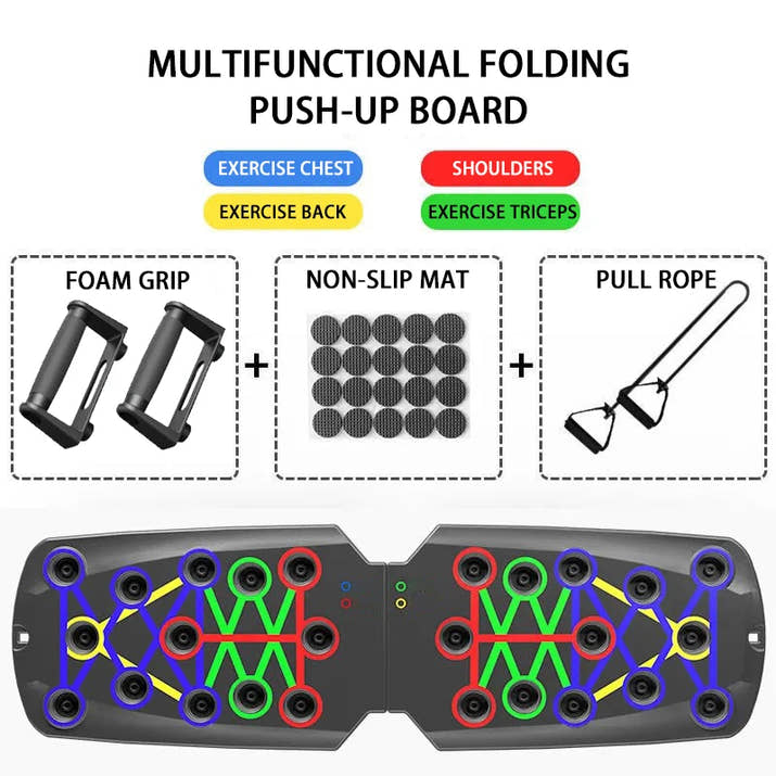 Push-Up Board Set Portable Multifunctional Push-Up Bar Foldable Fitness Equipment for Chest Abdomen Arms/Back Training