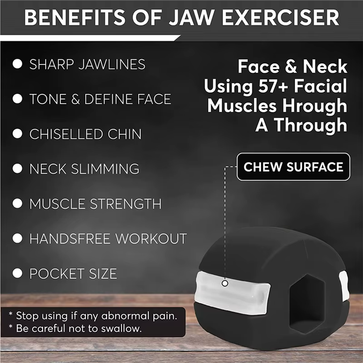 3 Pieces Set Food-Grade Silica Gel Jaw Exerciser with Lanyards Jawline Chew Bite Breaker for Face Fitness and Masseter Training