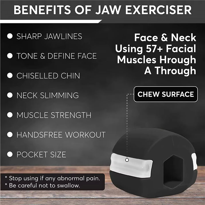 3 Pieces Set Food-Grade Silica Gel Jaw Exerciser with Lanyards Jawline Chew Bite Breaker for Face Fitness and Masseter Training