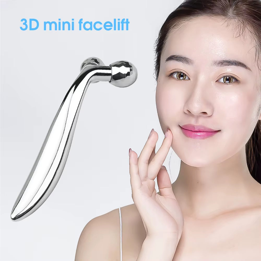 3D Roller Massager 360 Rotate Silver Thin Face Full Body Shape Massager Lifting Wrinkle Remover Facial Massage Relaxation Tool