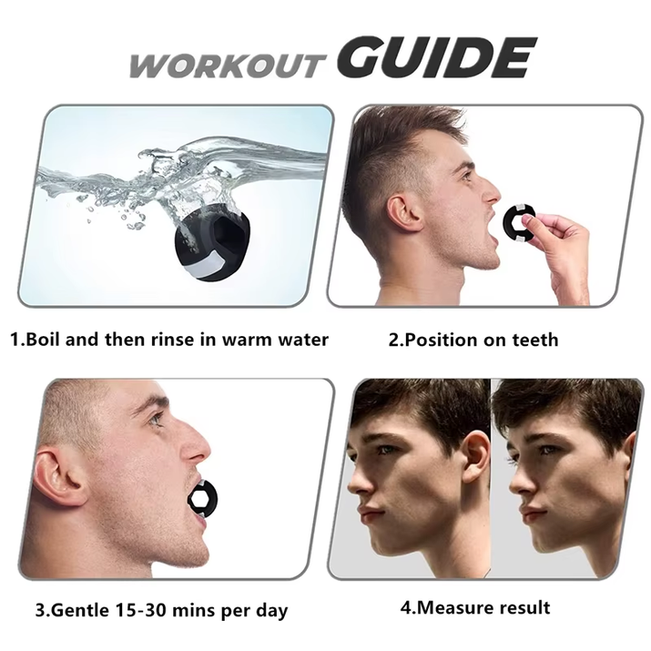 3 Pieces Set Food-Grade Silica Gel Jaw Exerciser with Lanyards Jawline Chew Bite Breaker for Face Fitness and Masseter Training