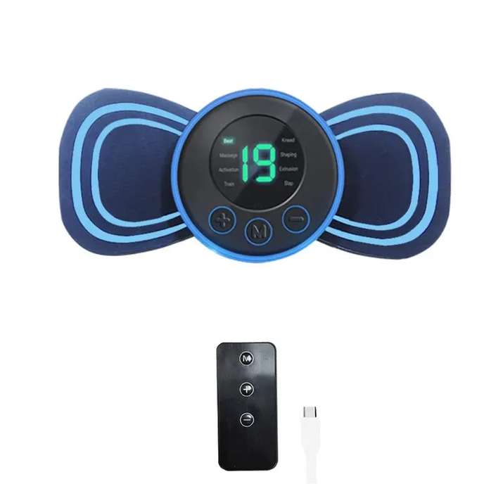 Portable Electric Intelligent Mini Neck Massager Patch for Back and Shoulder Massager with Pad and Remote