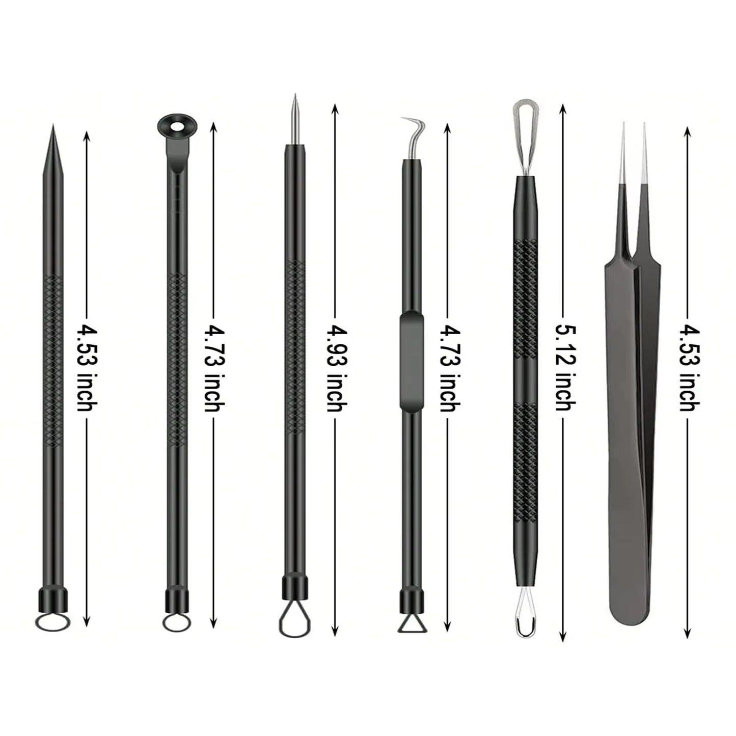 6Pcs/Set Acne Removal Needle and Clip Stainless Steel Tool Blackhead Removal Blemishes Facial Skin Care Beauty Facial Pore Clean