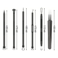 6Pcs/Set Acne Removal Needle and Clip Stainless Steel Tool Blackhead Removal Blemishes Facial Skin Care Beauty Facial Pore Clean
