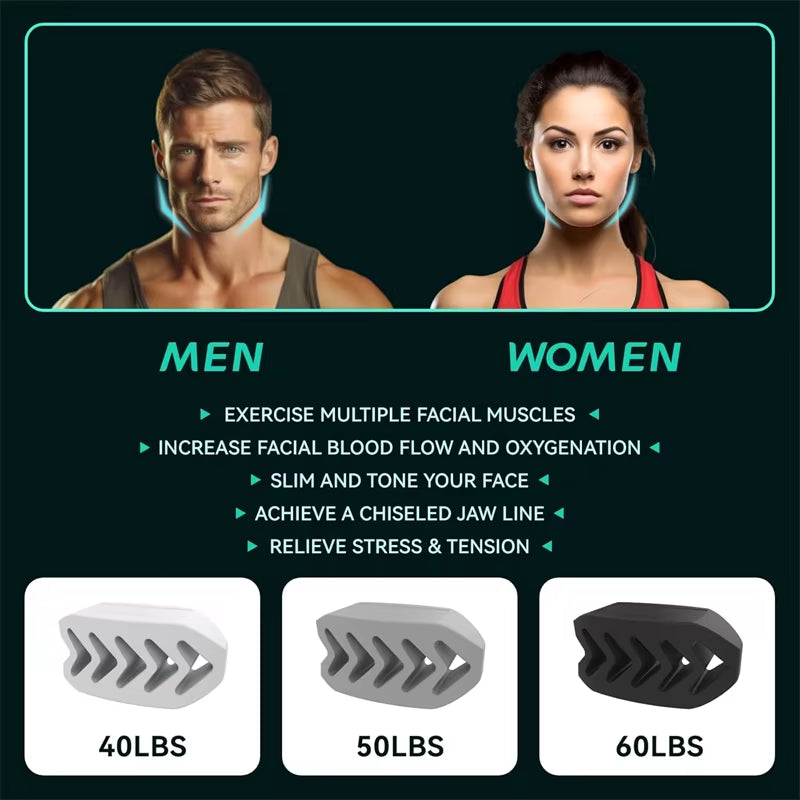 6Pcs Silicone Jaw Trainer with a Box Line Exerciser Chew Ball Fitness Facial Toner Face Neck Muscle Trainer Chin Cheek Exercise
